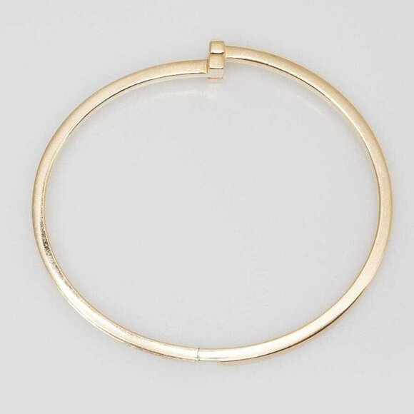 Tiffany & Co. 18k Yellow Gold and Diamond T1 Narrow Hinged Bracelet Size S - Picture 3 of 5